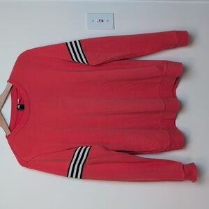 Adidas Coral Sweatshirt With Black Stripe Detail Medium